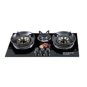 Cuisinière à <span class=keywords><strong>gaz</strong></span> encastrable de bureau à double usage Source Factory, panneau en verre trempé, protection anti-extinction de flamme, allumage électronique par impulsion, 3 brûleurs - Product Image 3