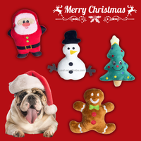Jouets en peluche pour chien de Noël, jouets à couiner mignons en forme de Père Noël, bonhomme de neige, homme en pain d'épices, jouet en peluche pour chien, cadeau de Noël pour animaux de compagnie