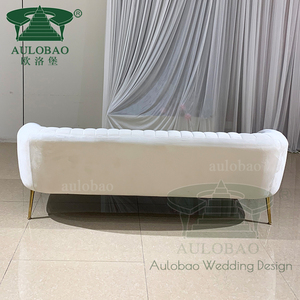 Meubles de salon confortable canapé de mariage élégant en velours blanc pour mariée - Product Image 6