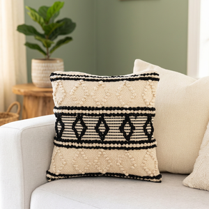 New Style Customised Organic 45x45 cm Square Natural Cotton Bohemian Hand-Knotted Woven Cushion Cover Pillow Case for Home Hotel - Product Image 2