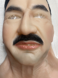 עיצוב מהיר קל משקל מלא פנים סיליקון מסכה ריאלית זכר זקני שיער עבור ליל כל הקדושים calloween - Product Image 3