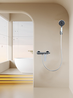 Système de pommeau de douche à effet pluie mural à poignée unique Mélangeur de pluie simple pour salle de bain avec robinet à clé de piano en laiton