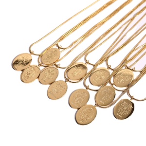 YICAI 316l Acero inoxidable 18K chapado en oro joyería al por mayor 12 <span class=keywords><strong>horóscopo</strong></span> colgante oro Zodiaco collar - Product Image 1