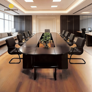 Meubles de bureau, table de réunion moderne, table de conférence sur mesure, grande table de conférence ovale avec chaises ergonomiques en cuir - Product Image 1