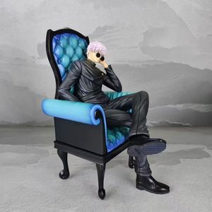 24CM <span class=keywords><strong>Jujutsu</strong></span> Kaisen sentado sofá Satoru Gojo Geto Suguru dibujos animados Figuine juguete japonés estatua Anime PVC figura - Product Image 5