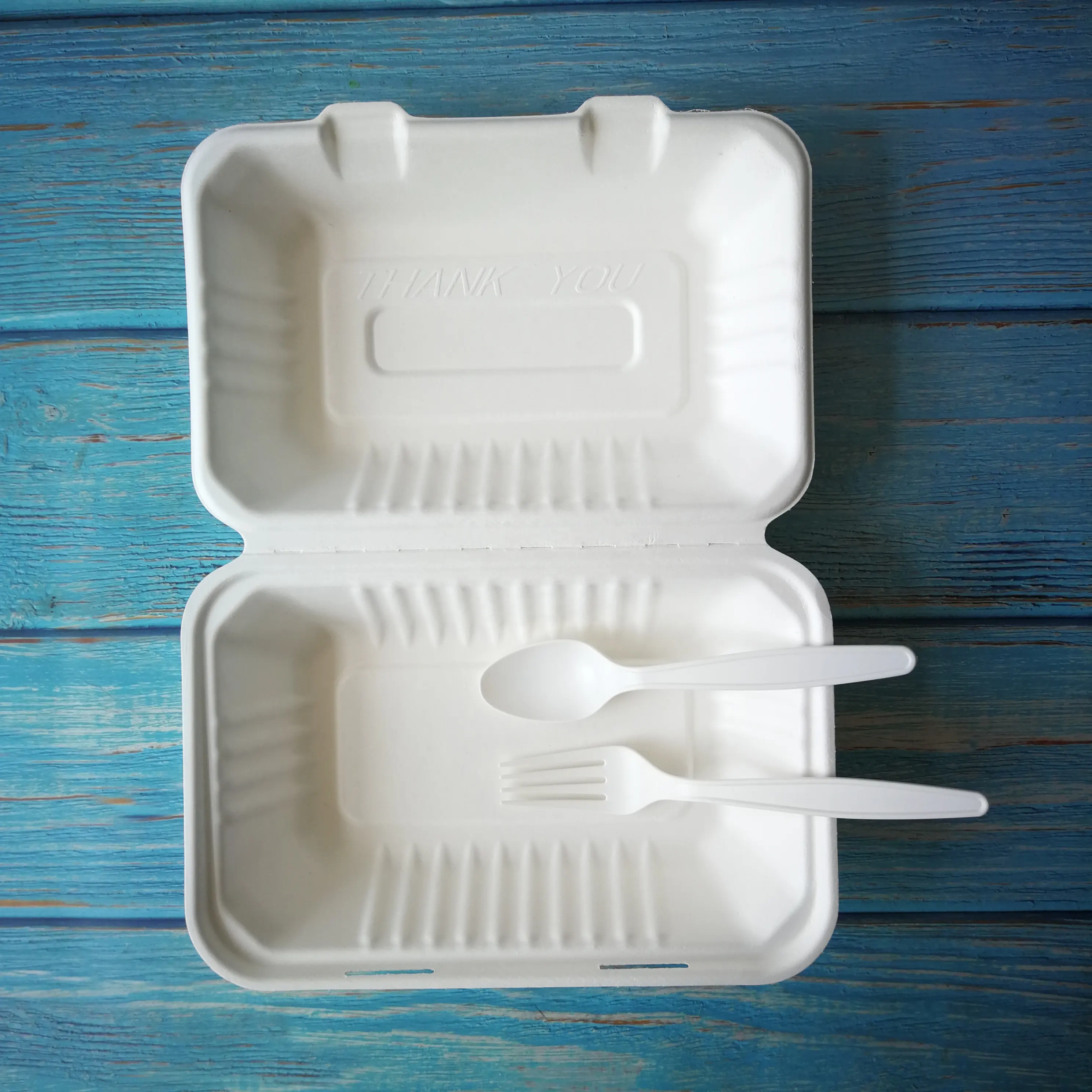 9x6 Biologisch abbaubare mikrowellen geeignete Lebensmittel behälter zum Mitnehmen Einmal verwenden Lunchbox Lebensmittel Biologisch abbaubare Mikrowellen-Bento-Box