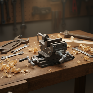 Tornillo de Banco Industrial Fervi Cross Vise de 100 mm de Alta Resistencia con Base Giratoria y Mordazas Lisas, Garantía de 3 Años para Trabajos en Metal - Product Image 3