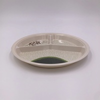 Assiettes à dîner en mélamine écologiques chinoises à 3 compartiments, vaisselle en plastique saine pour restaurant