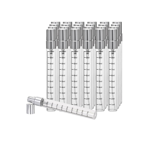 Nouvelle Bouteille de Parfum de Poche en Verre Transparent Cylindrique, Rechargeable, avec Capuchon Pulvérisateur Personnalisable et Sérigraphie, pour Sérum de Soin de la Peau - Product Image 1
