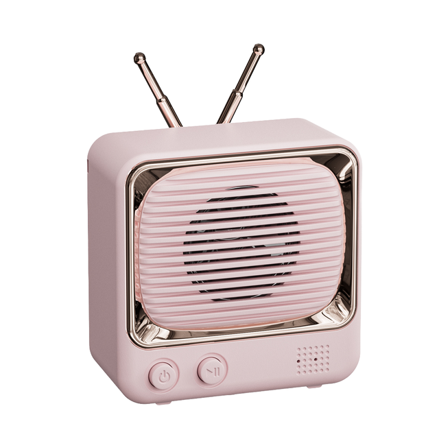 DW02 Retro Small TV BT Speaker Vintage Mini Pocket Wireless Speaker for Home Theatre & Computer Use