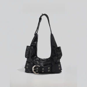 Bolsos cruzados de cuero con diseño de media luna para mujer, estilo sencillo, estilo vintage, para llevar en la axila 2025 - Product Image 1