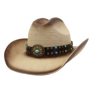 หมวกฟางสไตล์คาวบอยตะวันตกย้อนยุคแฟชั่นใหม่ N40 สำหรับตกปลาและเดินป่า เหมาะสำหรับทั้งชายและหญิง - Product Image 1