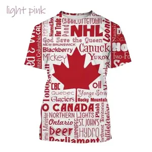 3d Print Ik Hou Van Canada Tshirt Mannen Korte Mouwen Persoonlijkheid T-Shirts Mode Canadese Vlag Casual Ronde Hals T-Shirts