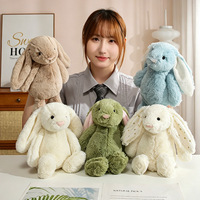 Jouets en peluche lapin aux oreilles tombantes OEM ODM, décoration de chambre d'enfant pour fille, poupée anti-stress à câliner pour cadeau de naissance ou d'anniversaire