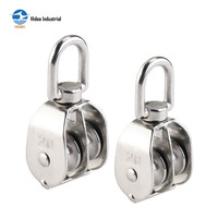 HIDEA Bloc de poulie double pivotant en acier inoxydable forgé 304 316 pour câble métallique de grue, M25 à M50, à double poulie pour levage
