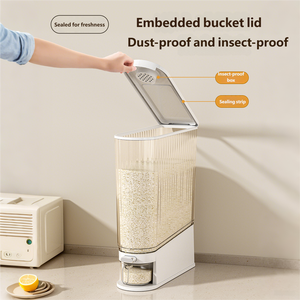 Di alta qualità per uso alimentare PP 11kg contenitore di stoccaggio di riso con misurino salvaspazio da cucina distributore di cereali - Product Image 5