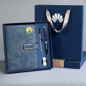 Ящик для книг A5, годовой роскошный корпоративный офисный Подарочный комплект, мягкая обложка для ноутбука, кожаная коробка, стальная бутылка для воды - Product Image 4