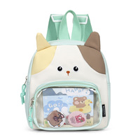 Sac à dos pour enfants motif chat de dessin animé, couleurs contrastées, mini sac à livres pour la maternelle, sac à dos léger de voyage pour bébé