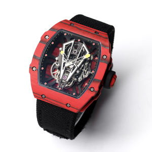 Reloj de Pulsera Automático de Lujo 2025 Ultraligero con Correa Negra Tejida y Caja Roja Texturizada, la Primera Opción para Hombres de Rango - Product Image 2