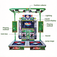 Dance Machine 47 pouces, jeu de rythme à monnayeur pour deux joueurs, plateforme de danse métallique, structure de scène lumineuse, équipement d'arcade et de divertissement
