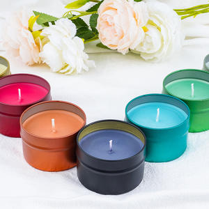 Portable petite bougie de cire de soja cadeau souvenir de haute qualité or rose boîte de conserve bougies parfumées - Product Image 1