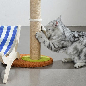 2023 desain baru Amazon diskon besar perlengkapan hewan peliharaan kursi buruk pilar Sisal pergi liburan kayu Solid tiang goresan untuk kucing - Product Image 6