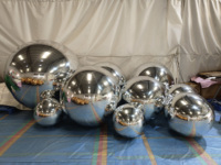 Grand événement personnalisé PVC suspendu boule de miroir flottant scellé argent grande boule brillante