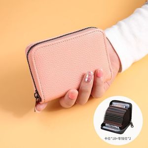 Minimalism Rfid Blocking <b>Clutch</b> Coin Purse Ladies Short Zipper Wallet Pu Leather Credit Card Holder Card Case for Women - Product Image 6