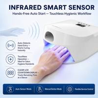 Lampe à ongles LED UV à capteur infrarouge intelligent, double zone, 57 LED, capteur automatique sans contact avec affichage LCD de compte à rebours et 4 préréglages de minuterie