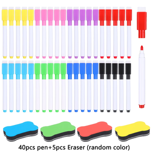 Lot de 40 stylos + 5 gommes, marqueurs effaçables à sec à pointe ultra fine en plastique magnétique pour tableau blanc, avec gomme, pour l'école et le bureau - Product Image 1