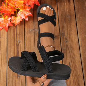 <span class=keywords><strong>Sandali</strong></span> Estivi da <span class=keywords><strong>Donna</strong></span>, Moda Transfrontaliera, Stile Romano per Esterni, Suola in <span class=keywords><strong>Corda</strong></span> EVA, Ciabatte da Spiaggia con Zeppa Piatta, Fascia Elastica in Tessuto - Product Image 6