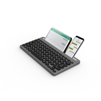 Clavier sans fil K004 double mode 78 touches, rechargeable BT avec support tablette/téléphone, USB-C, 5 millions de touches pour tablette, téléphone, PC