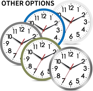 <span class=keywords><strong>Reloj</strong></span> <span class=keywords><strong>de</strong></span> Pared, Relojes Pequeños Modernos <span class=keywords><strong>de</strong></span> 8 Pulgadas que Funcionan con Batería, Silenciosos, Sin Tictac, Analógicos, Clásicos para Oficina, Hogar, Baño, Escuela - Product Image 3