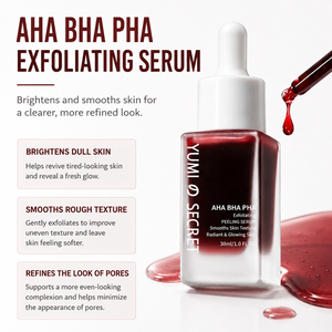 Suero Exfoliante <span class=keywords><strong>AHA</strong></span> <span class=keywords><strong>BHA</strong></span> PHA de Marca Privada, Textura Suave, Refina los Poros, Suero para una Piel Radiante y Brillante - Product Image 2