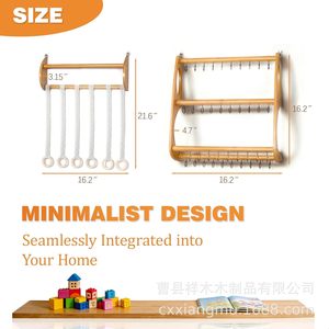 Wall Mounted Hair Accessory <b>Storage</b> Rack Solid Wood Multi Layer Headband Hair Clip Organizer For Kids Room - Product Image 2