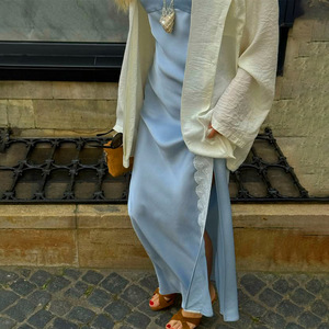 Vestido Largo de Fiesta con Tirantes Finos y Abertura Alta, Cintura Natural, Transpirable, Elegante y a la Moda, Vestidos Casuales para Mujer - Product Image 2