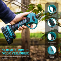 F.EASY.D Nouvelles Cisailles Électriques de Jardin Rechargeables au Lithium avec Affichage Numérique