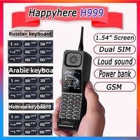 OEM 2G 1.8 Téléphone talkie-walkie vintage avec clavier, fonction Power Bank, activation vocale, double SIM, lampe torche puissante, batterie grande capacité, haut-parleur