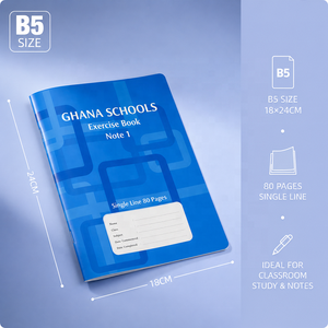 Cahier d'exercices scolaire professionnel de qualité Ghana, 40 feuilles, lignage simple - Product Image 3