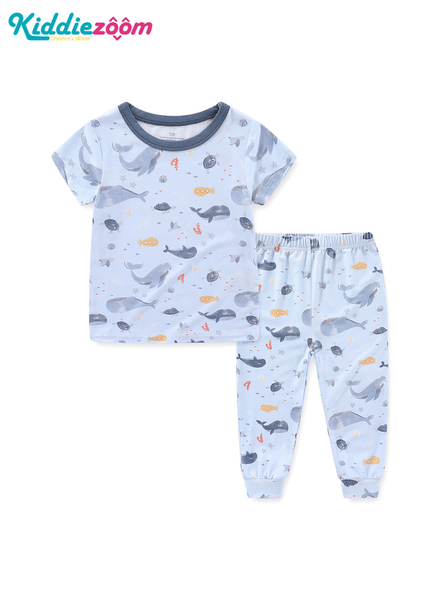B-csl2001-whale bamboo cotton home clothes t