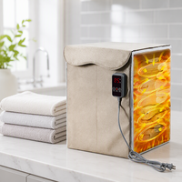 Nouveau design 2026 – Seau à serviettes chauffant portable et pliable en tissu polyester cylindrique, panier de rangement isotherme 2-en-1