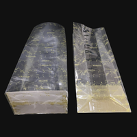 Sac cadeau personnalisé en plastique transparent recyclable de 30 microns d'épaisseur, imprimé en gravure dorée, pour emballage alimentaire, fond carré