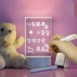 Modern LED Night Light with <b>Message</b> <b>Board</b> DIY 3D Creative Pen Rewritable Blank Acrylic Note <b>Board</b> Plug-In Power Supply - Product Image 5