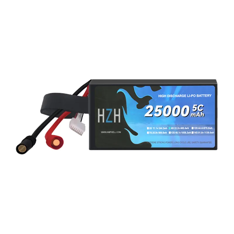 יצרנים מותאם אישית סוללת ליתיום יון 25000mAh 24V 5C הגנת צמחים מזל""ט דגם ספינה דגם סוללה בקצב גבוה