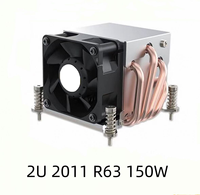 Refroidisseur de processeur de serveur 2U de bonne qualité 7001/7002/7003/9004 SP3/SP5/LGA2011 avec 4/5 caloducs, ailettes en aluminium et base en cuivre