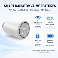 Válvula Termostática Inteligente Programable Tuya ZigBee3.0 para Radiador, Controlador de Temperatura con Control por Voz Alexa