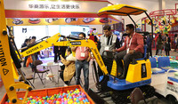 Mini Excavadora Hidráulica de Fibra de Vidrio y Acero, Resistente, para Parques Infantiles Interiores y Exteriores, Centros Comerciales