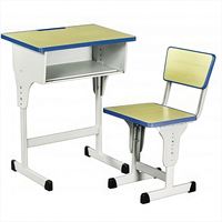 Ensemble de bureau et chaise réglables pour étudiants avec structure métallique, mobilier scolaire ergonomique pour les salles de classe primaires