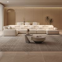 Nouveau Canapé Modulable en Tissu Suédé Blanc Sablé Moderne 2025, Garni d'Éponge, pour Salon, Luxe Italien, Forme en S