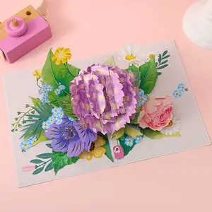 3D Pop-up Lotus Flower Card Birthday Valentine Anniversary Greeting Invitations Cards Postcards